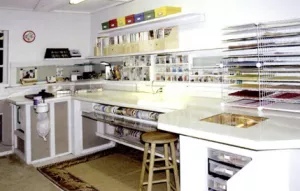 Working Table With Storage And Shelves